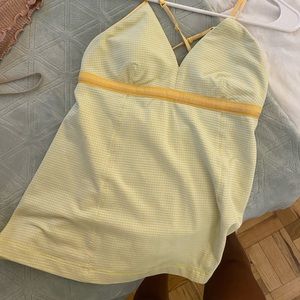 lulu lemon yellow workout top